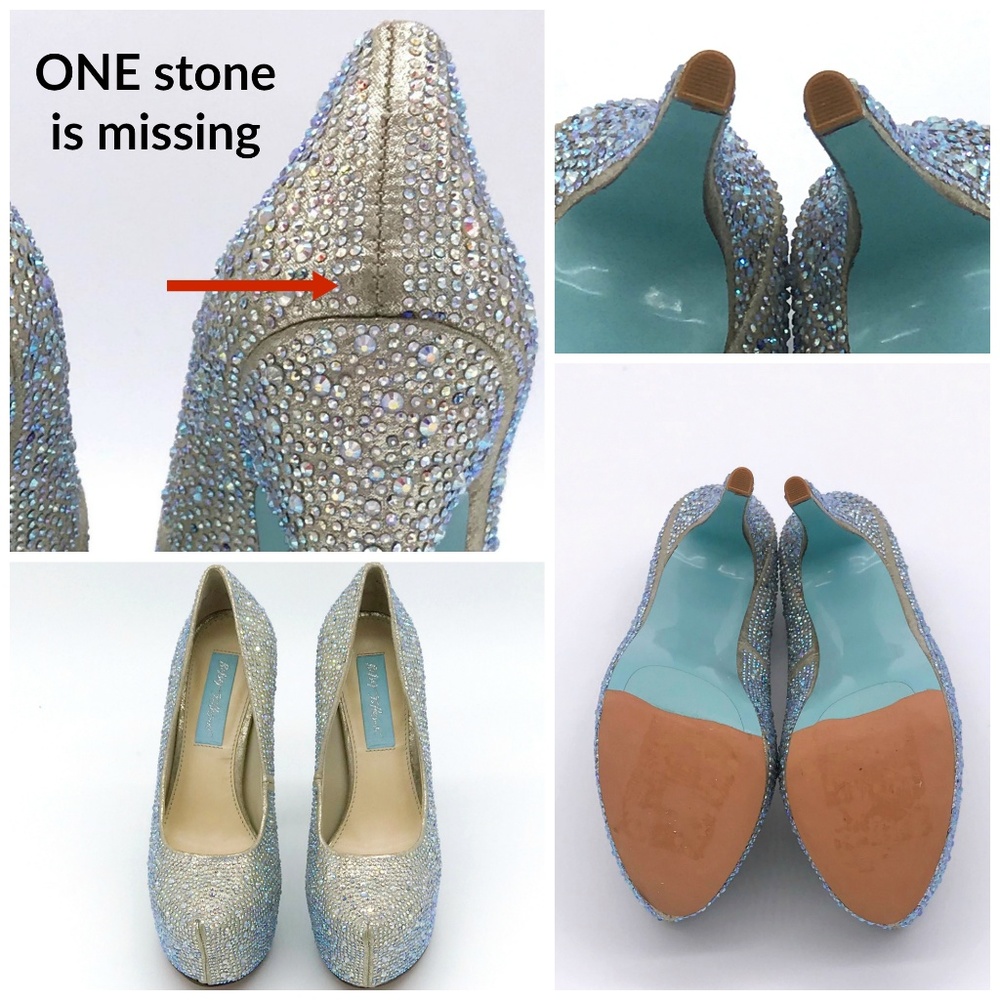 Betsey Johnson Blue Champagne WISH Platform - Picture 7 of 8